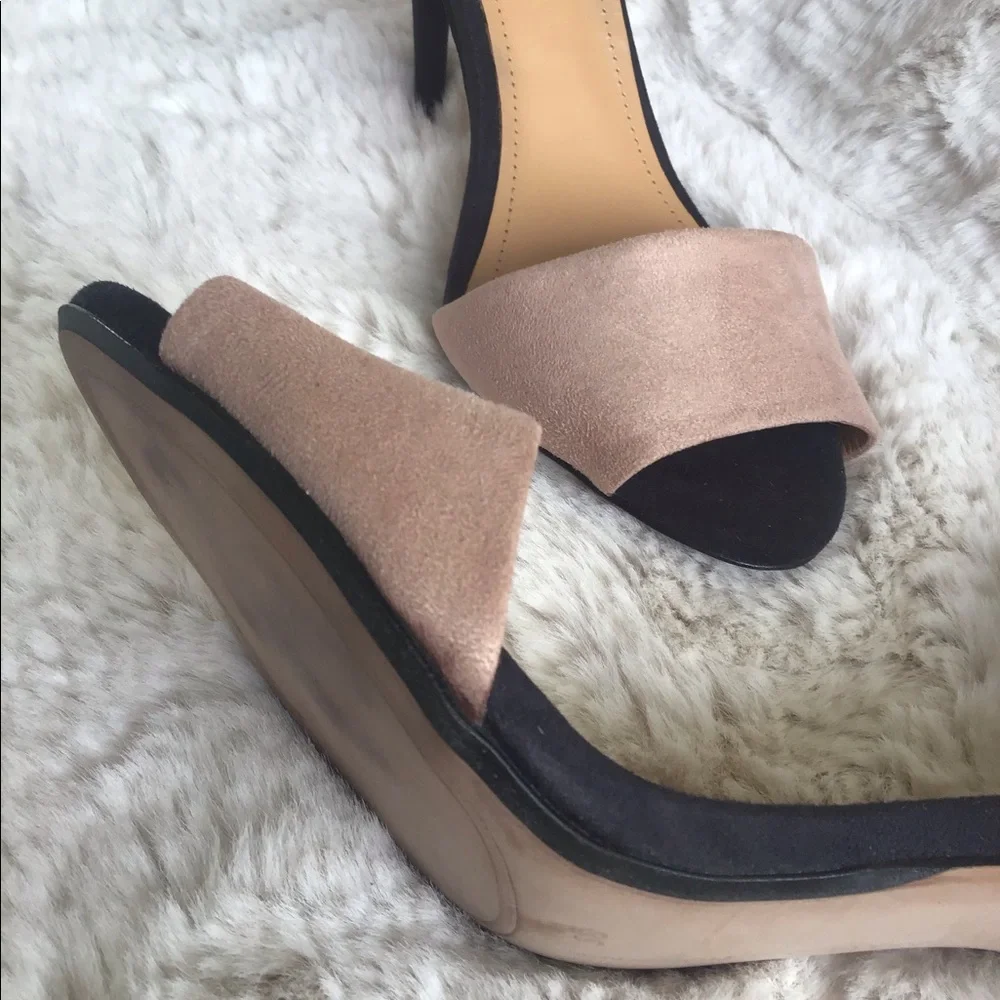 Zara colorblock ankle strap stiletto heels